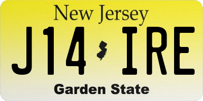 NJ license plate J14IRE