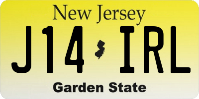 NJ license plate J14IRL
