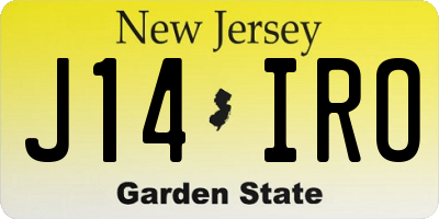NJ license plate J14IRO