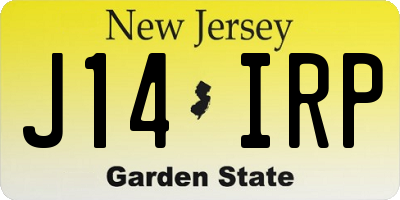 NJ license plate J14IRP