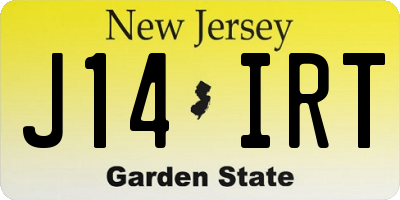 NJ license plate J14IRT