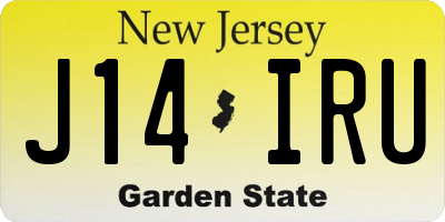 NJ license plate J14IRU