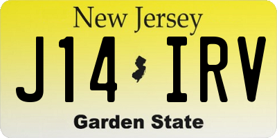 NJ license plate J14IRV