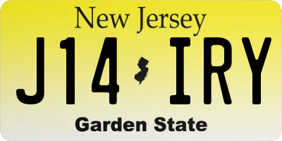 NJ license plate J14IRY