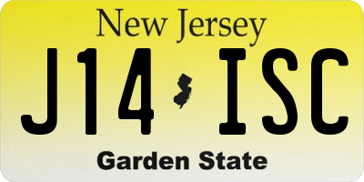 NJ license plate J14ISC