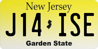 NJ license plate J14ISE