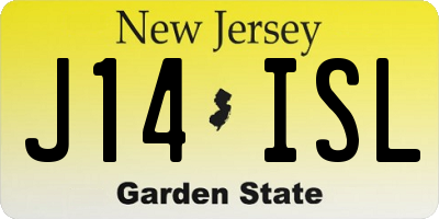 NJ license plate J14ISL