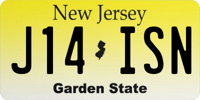 NJ license plate J14ISN