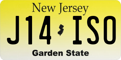 NJ license plate J14ISO