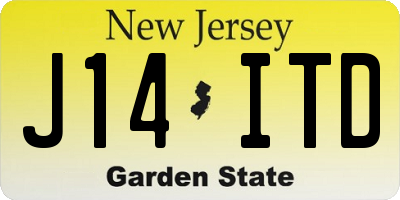NJ license plate J14ITD