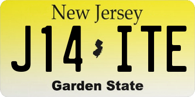 NJ license plate J14ITE