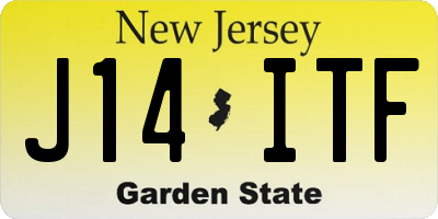 NJ license plate J14ITF