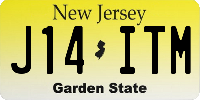 NJ license plate J14ITM