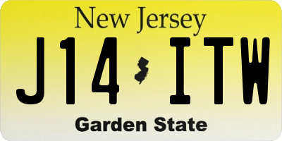 NJ license plate J14ITW