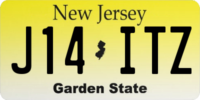 NJ license plate J14ITZ