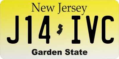NJ license plate J14IVC