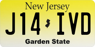 NJ license plate J14IVD
