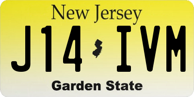 NJ license plate J14IVM