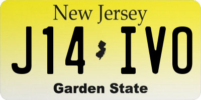 NJ license plate J14IVO