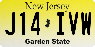 NJ license plate J14IVW