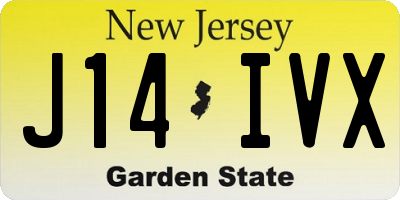 NJ license plate J14IVX