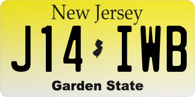 NJ license plate J14IWB