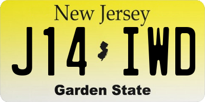 NJ license plate J14IWD
