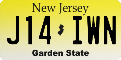 NJ license plate J14IWN