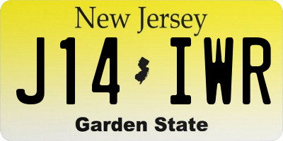 NJ license plate J14IWR