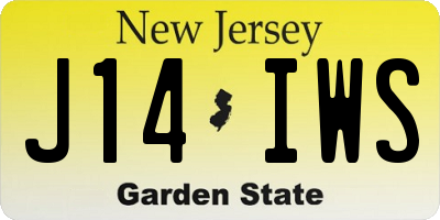NJ license plate J14IWS