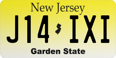 NJ license plate J14IXI