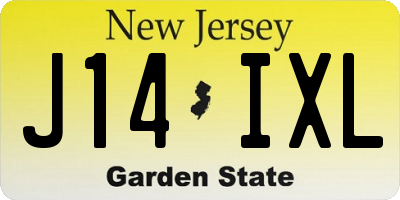 NJ license plate J14IXL