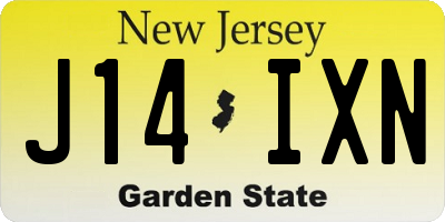 NJ license plate J14IXN