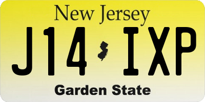 NJ license plate J14IXP