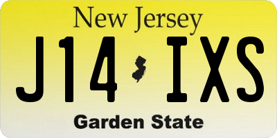 NJ license plate J14IXS