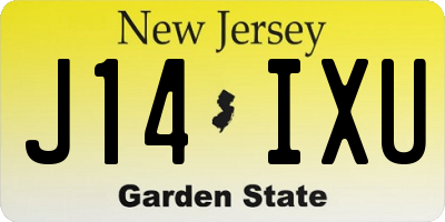 NJ license plate J14IXU