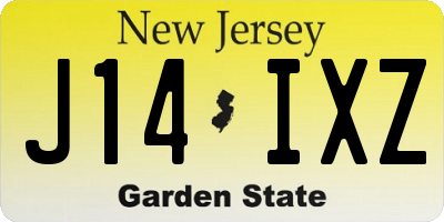 NJ license plate J14IXZ