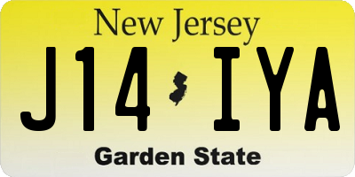 NJ license plate J14IYA