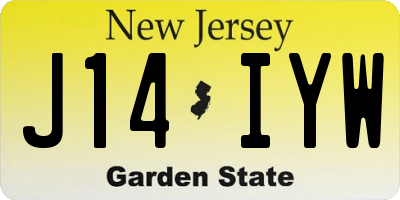 NJ license plate J14IYW