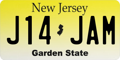 NJ license plate J14JAM
