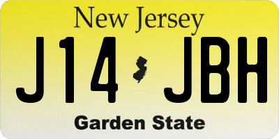 NJ license plate J14JBH