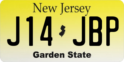 NJ license plate J14JBP