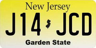 NJ license plate J14JCD