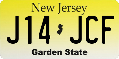 NJ license plate J14JCF