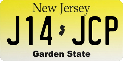 NJ license plate J14JCP