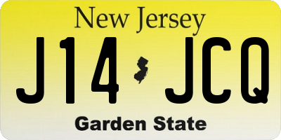 NJ license plate J14JCQ