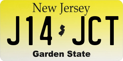 NJ license plate J14JCT
