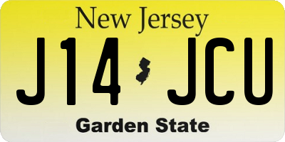 NJ license plate J14JCU
