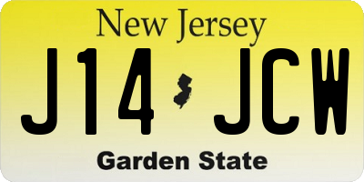 NJ license plate J14JCW