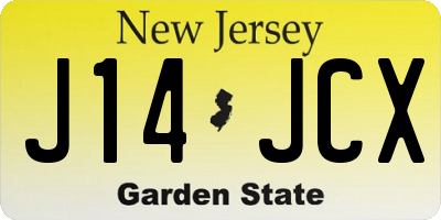 NJ license plate J14JCX